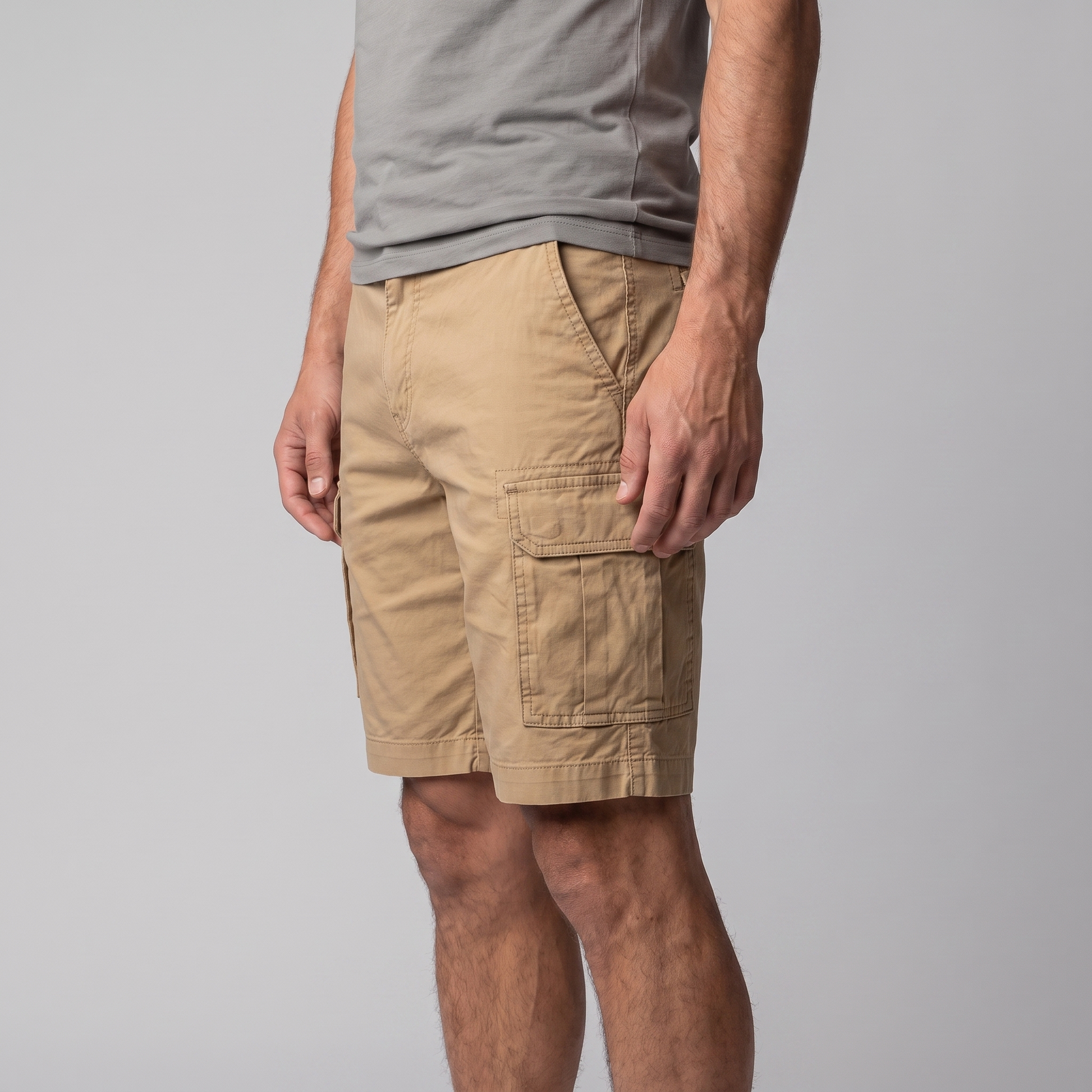 Men's Cargo Relaxed Fit Shorts with Multi-Pocket Design