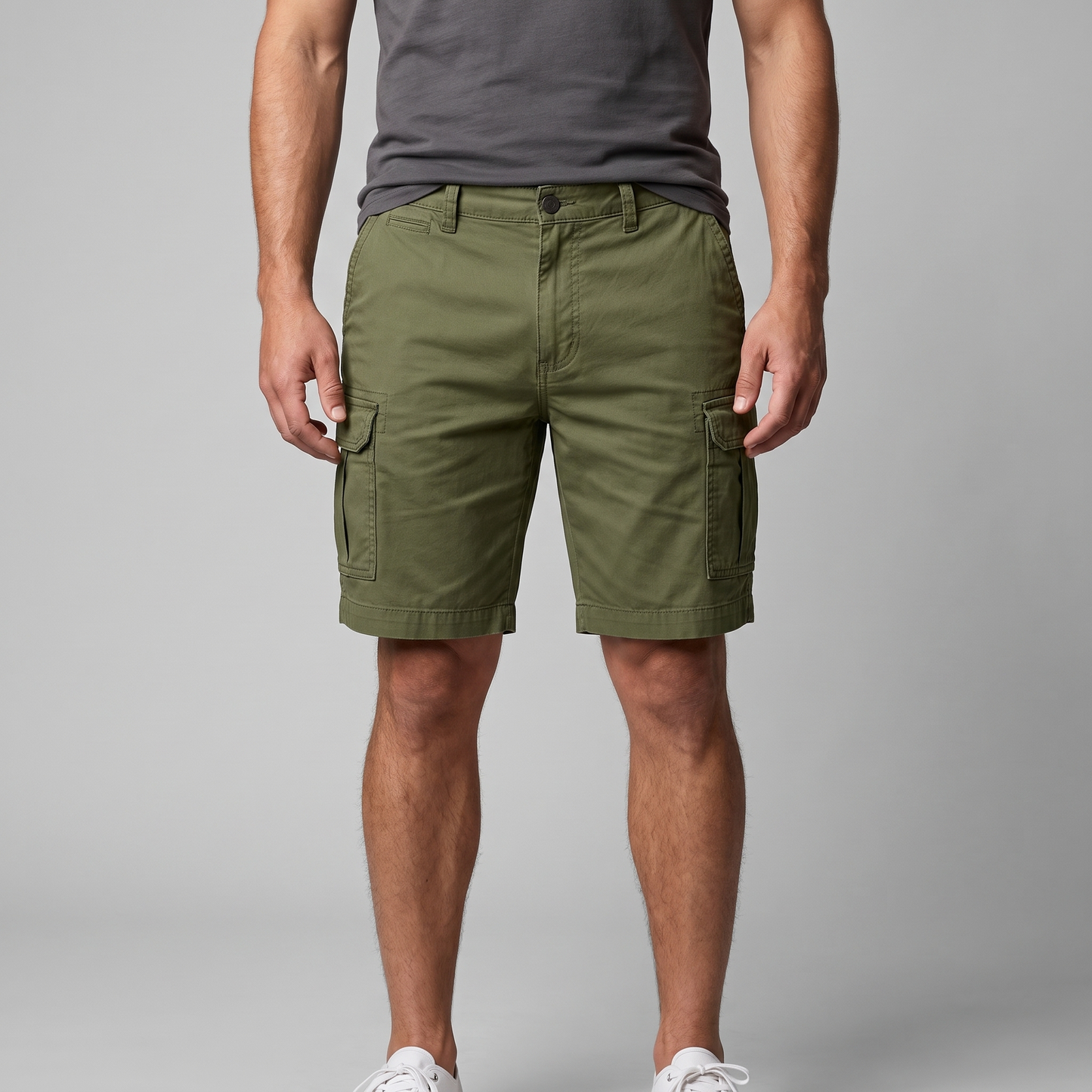 Men's Cargo Relaxed Fit Shorts with Multi-Pocket Design