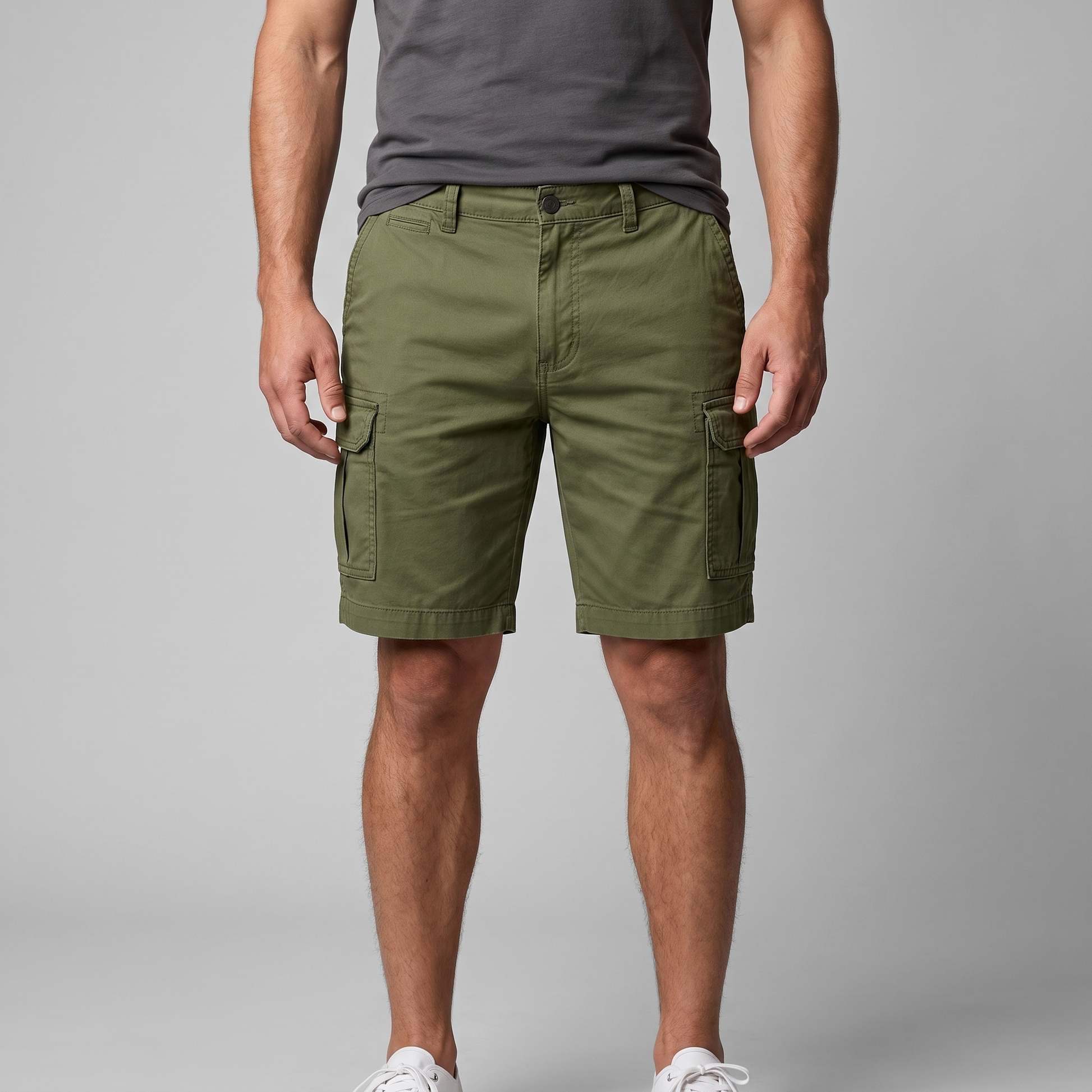 Men's Cargo Relaxed Fit Shorts with Multi-Pocket Design