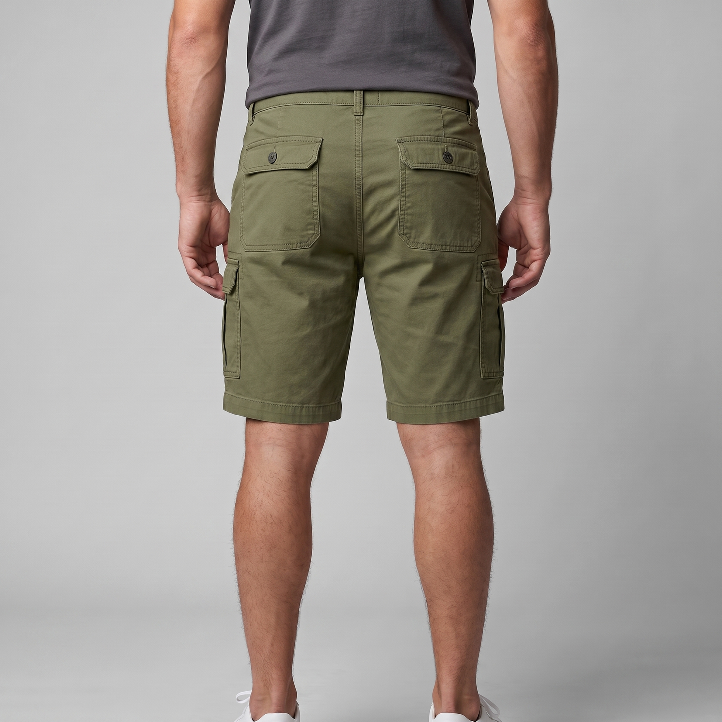 Men's Cargo Relaxed Fit Shorts with Multi-Pocket Design