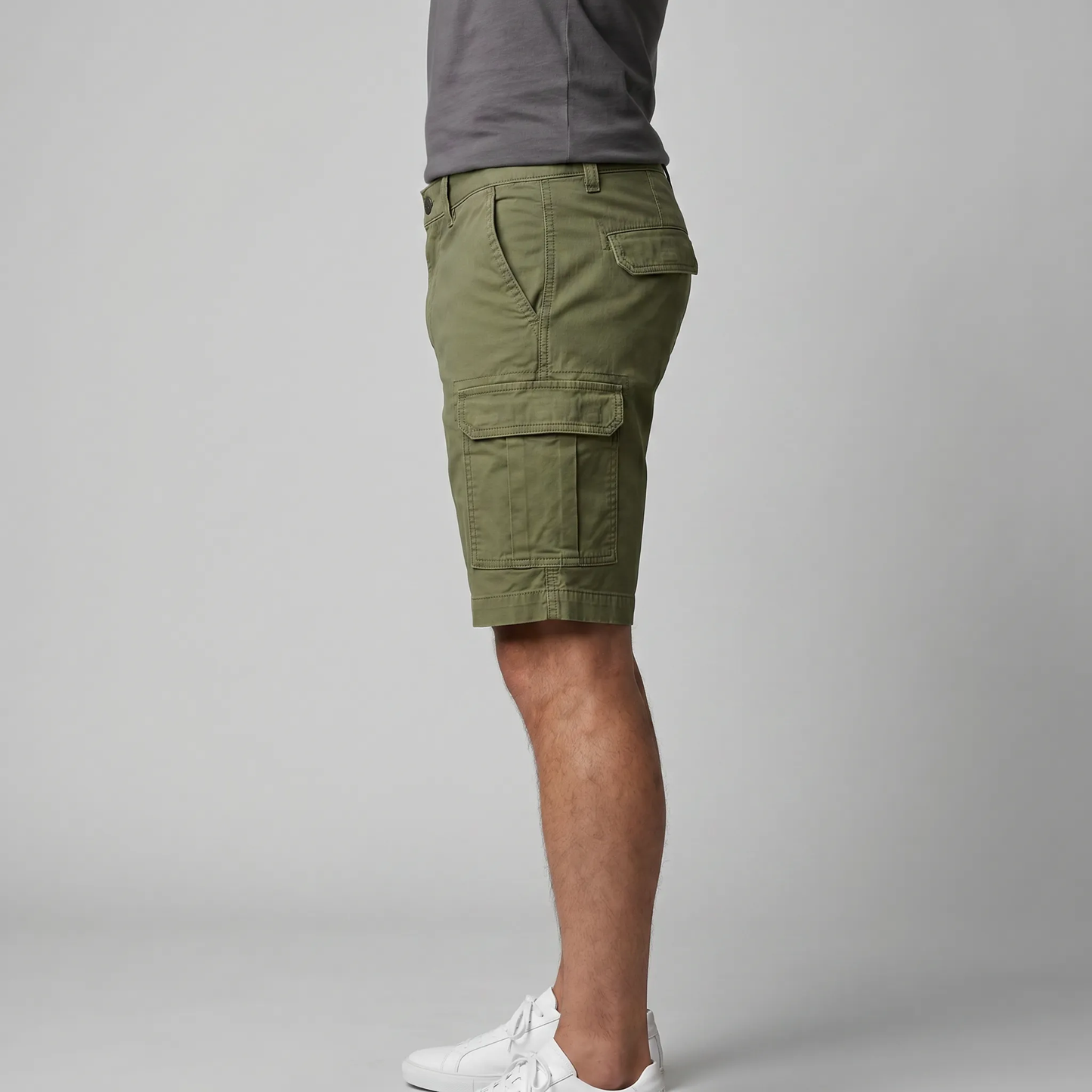 Men's Cargo Relaxed Fit Shorts with Multi-Pocket Design