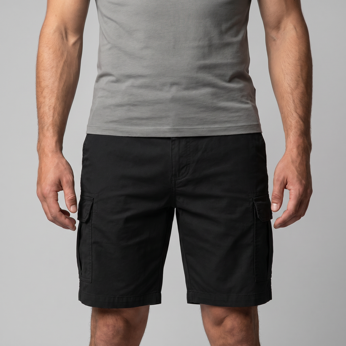 Men's Cargo Relaxed Fit Shorts with Multi-Pocket Design