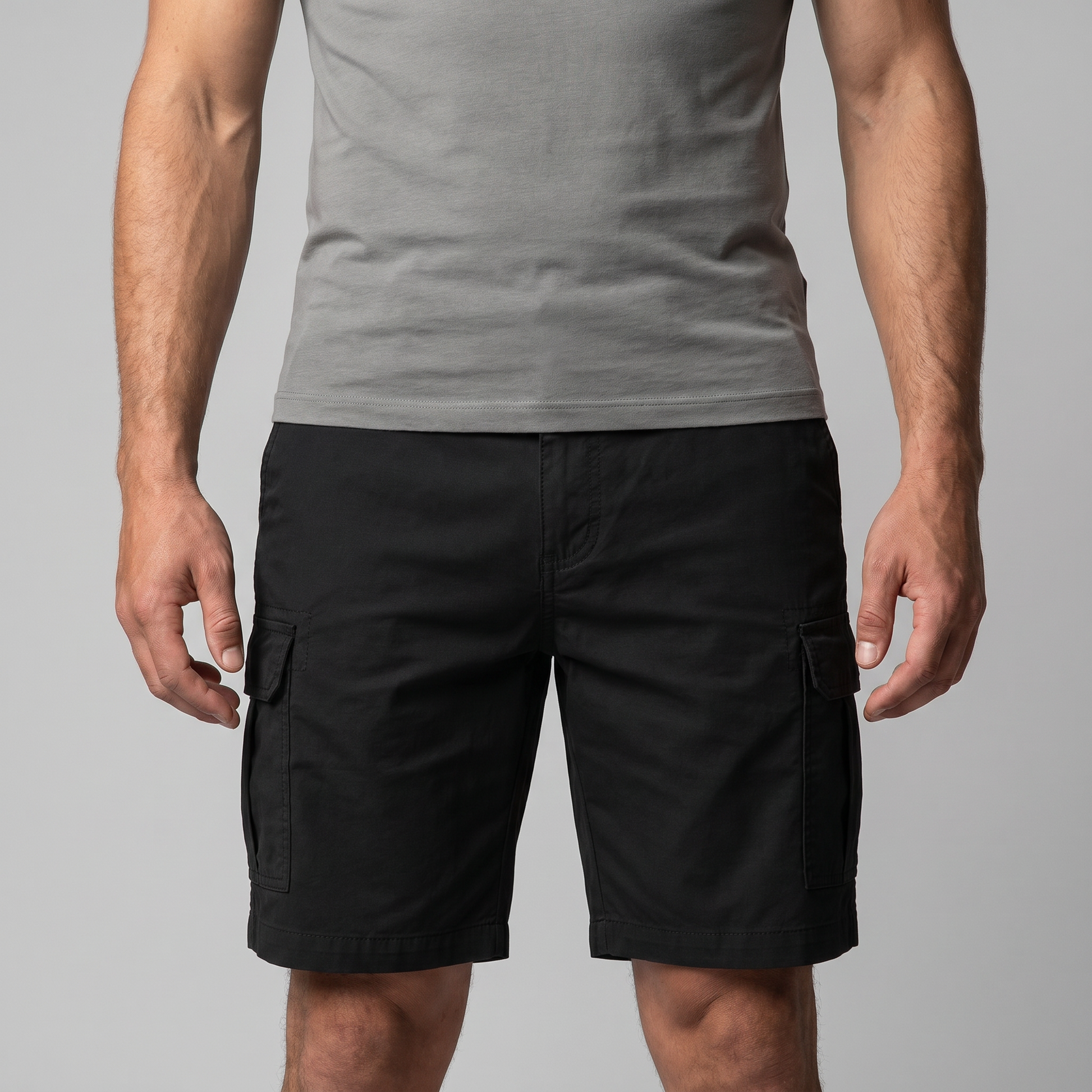 Men's Cargo Relaxed Fit Shorts with Multi-Pocket Design
