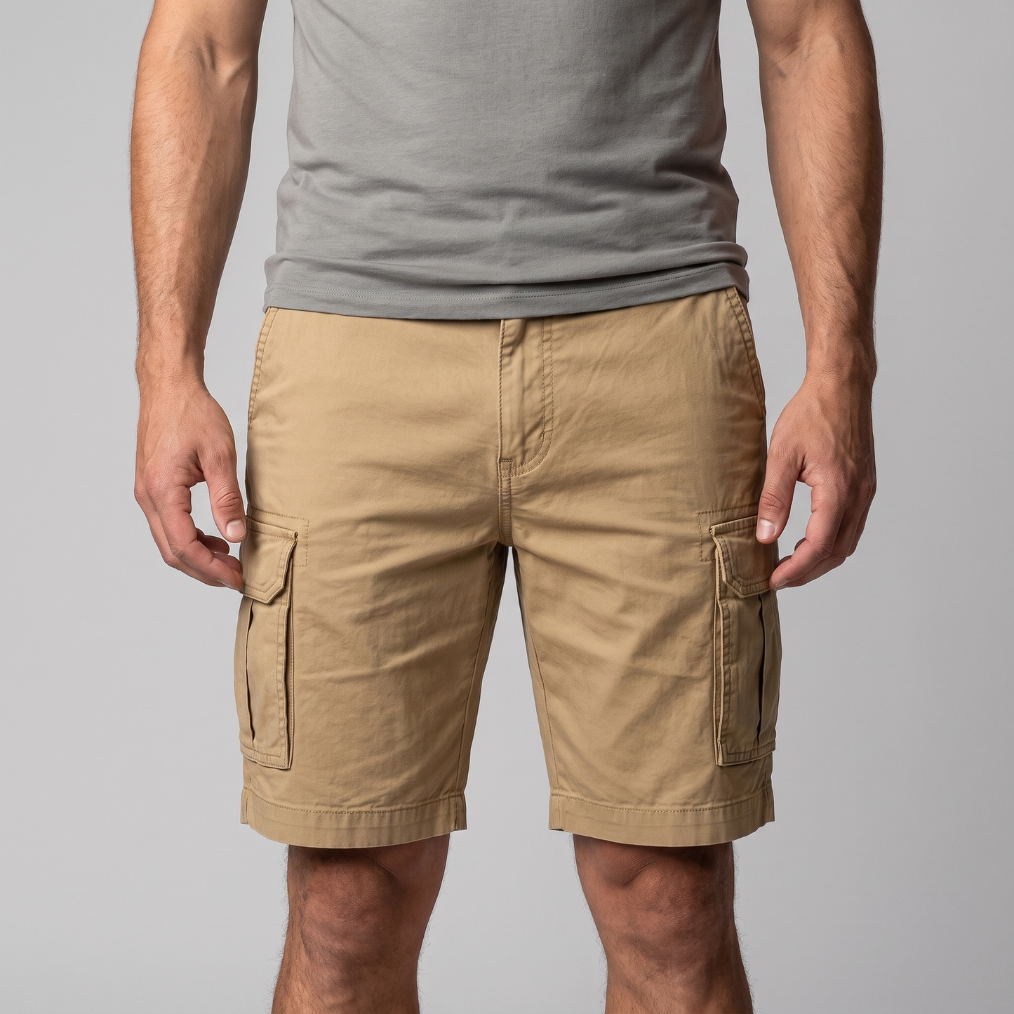 Men's Cargo Relaxed Fit Shorts with Multi-Pocket Design