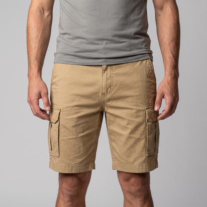 Men's Cargo Relaxed Fit Shorts with Multi-Pocket Design
