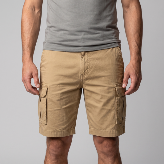 Men's Cargo Relaxed Fit Shorts with Multi-Pocket Design