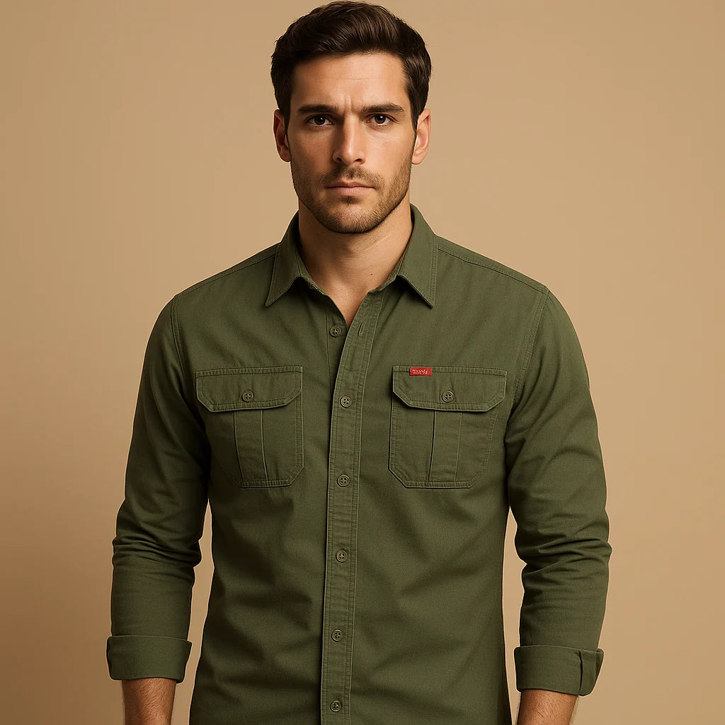 Men's Cargo Shirt with Pockets Relaxed Fit