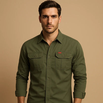 Men's Cargo Shirt with Pockets Relaxed Fit