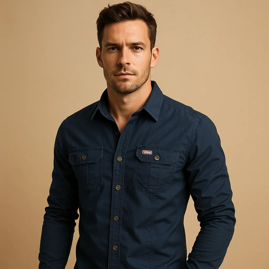 Men's Cargo Shirt with Pockets Relaxed Fit