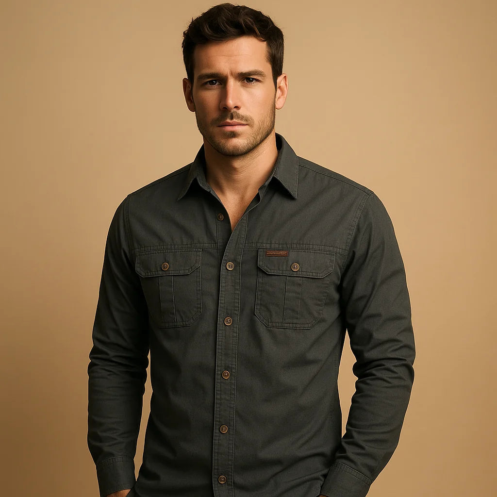 Men's Cargo Shirt with Pockets Relaxed Fit