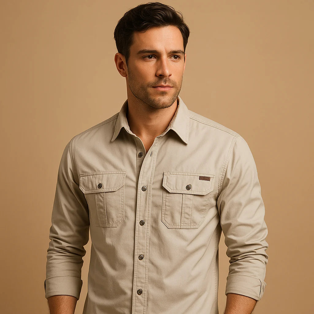 Men's Cargo Shirt with Pockets Relaxed Fit
