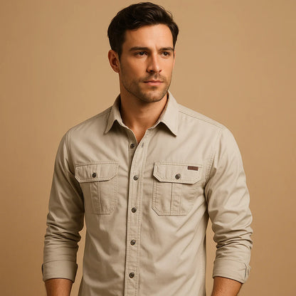 Men's Cargo Shirt with Pockets Relaxed Fit