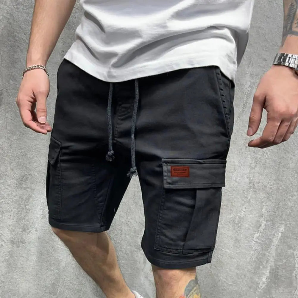 Men's Cargo Shorts with Drawstring for Work and Leisure