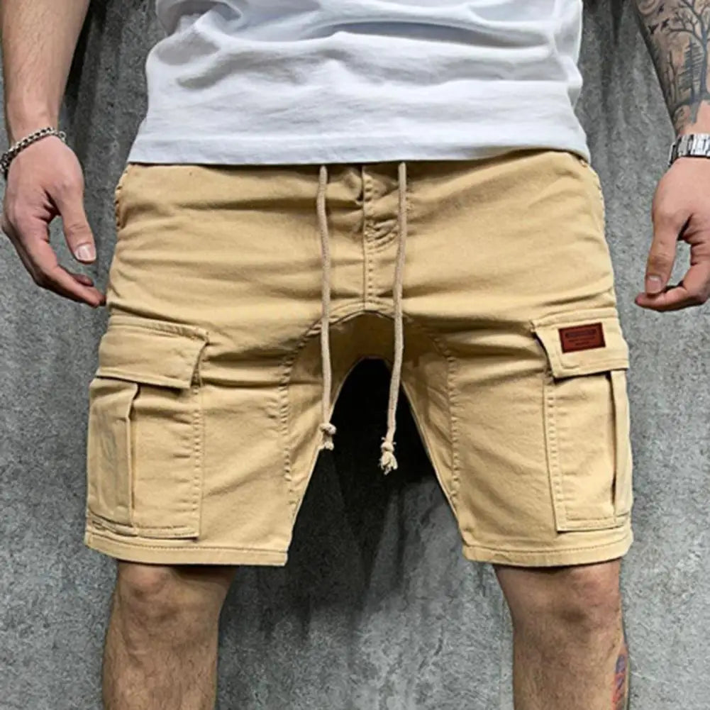 Men's Cargo Shorts with Drawstring for Work and Leisure