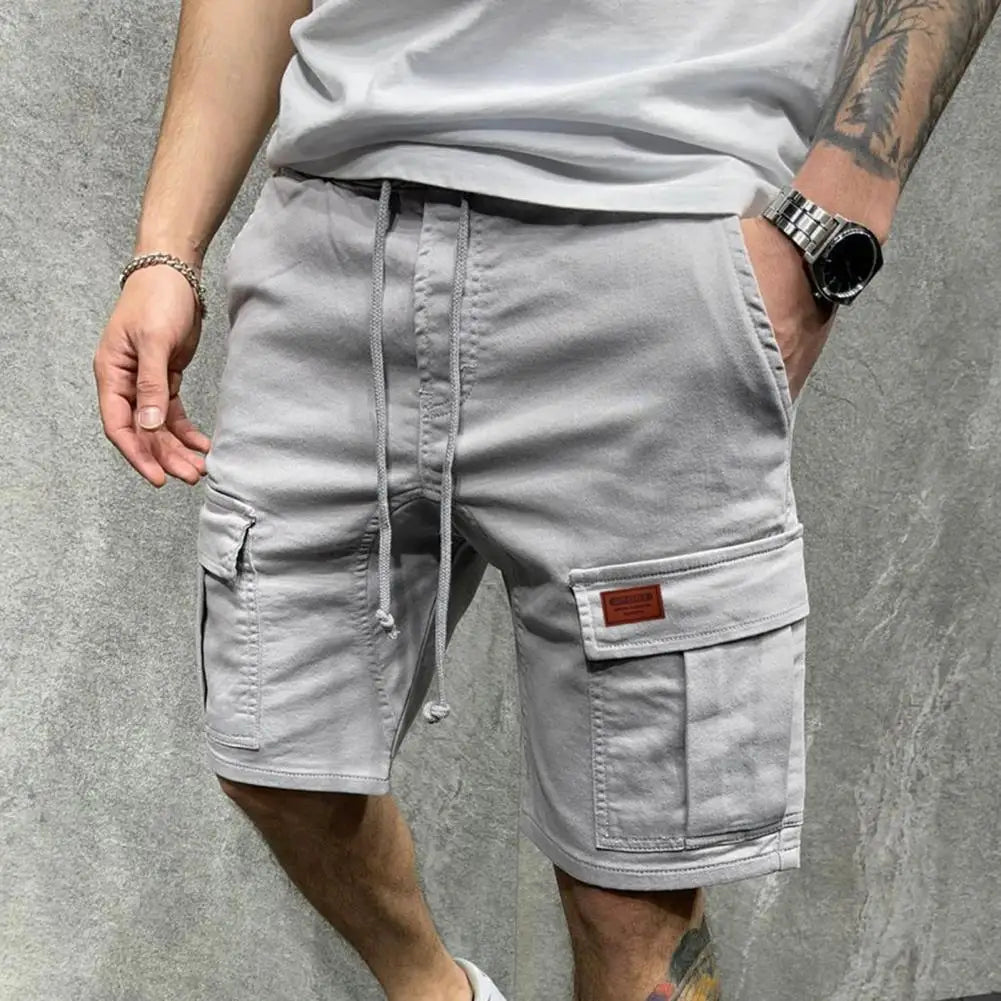 Men's Cargo Shorts with Drawstring for Work and Leisure