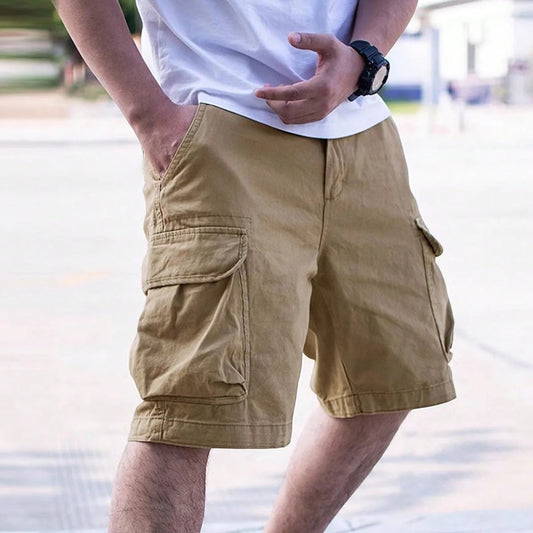 Men's Cargo Shorts with Multi-Pocket Design