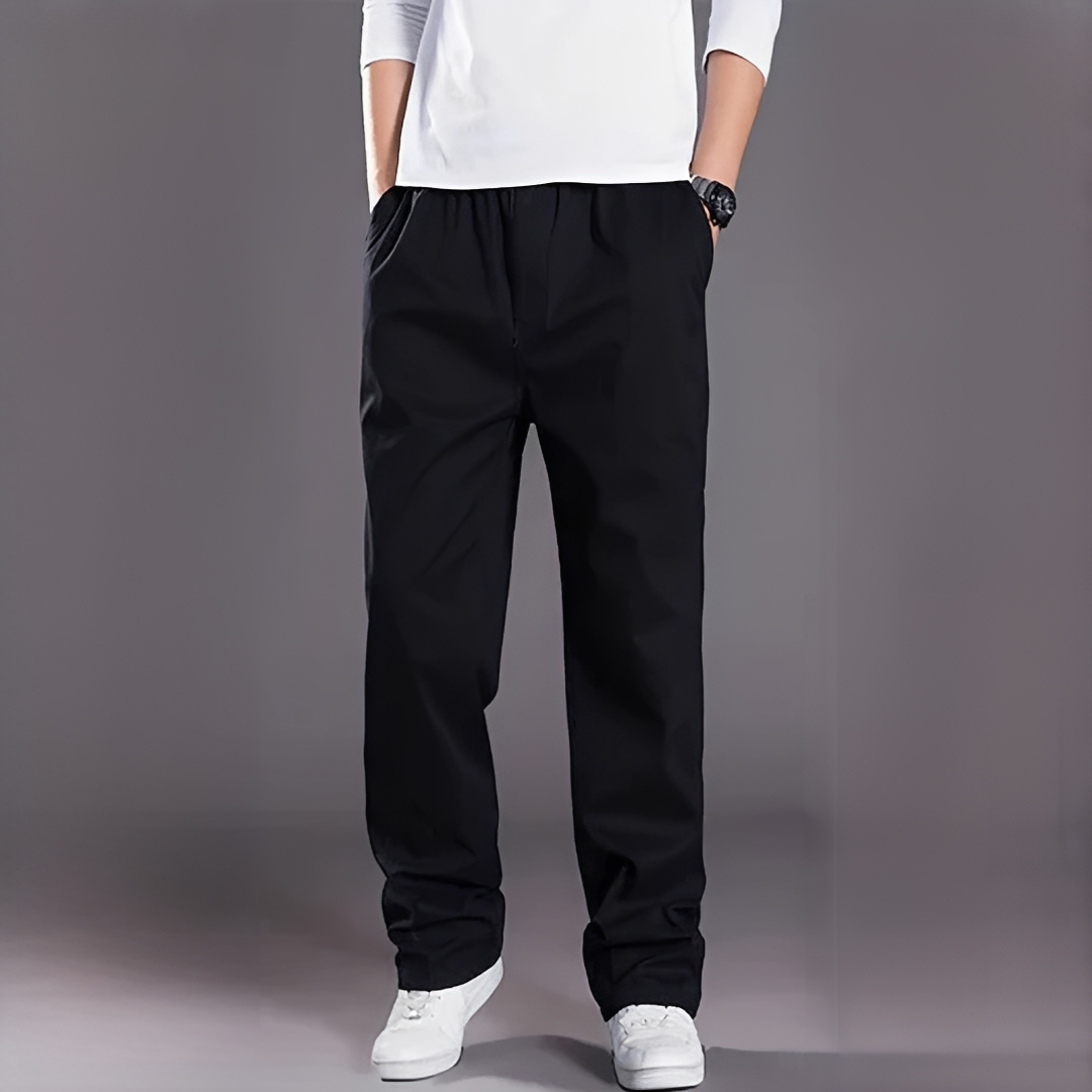 Men's Cargo Trousers with Elastic Waistband and Pockets