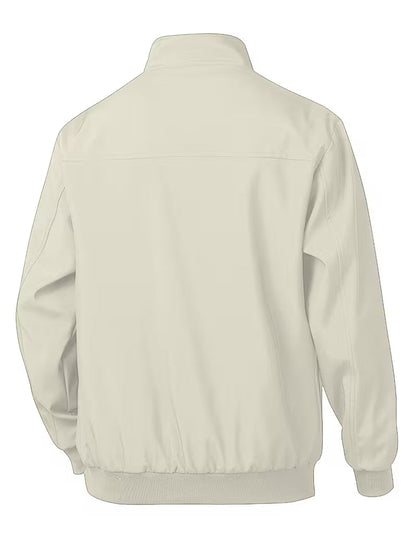 Men's Casual Bomber Jacket with Upright Collar