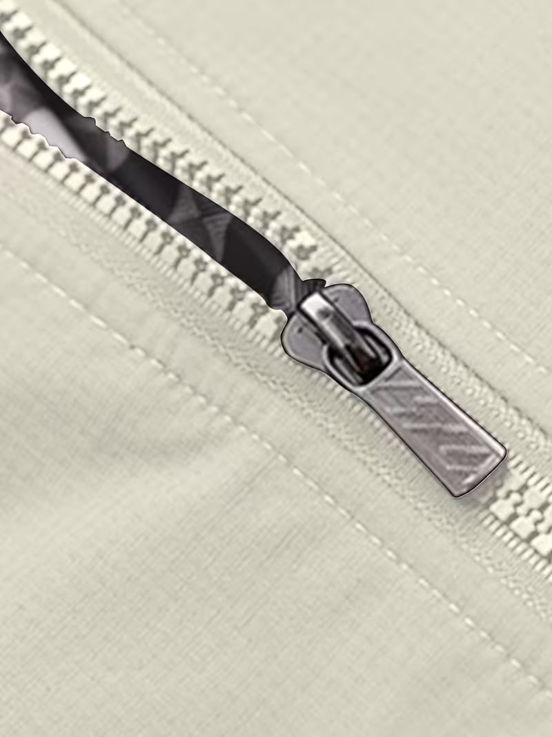 Men's Casual Bomber Jacket with Upright Collar