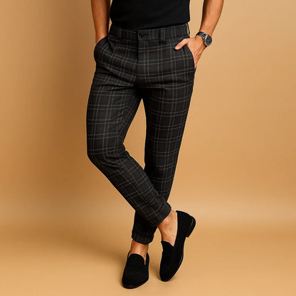 Men's Casual Checked Trousers