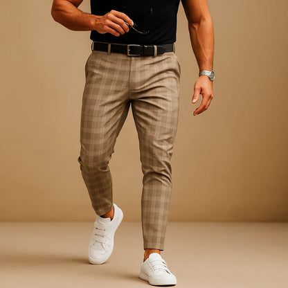 Men's Casual Checked Trousers