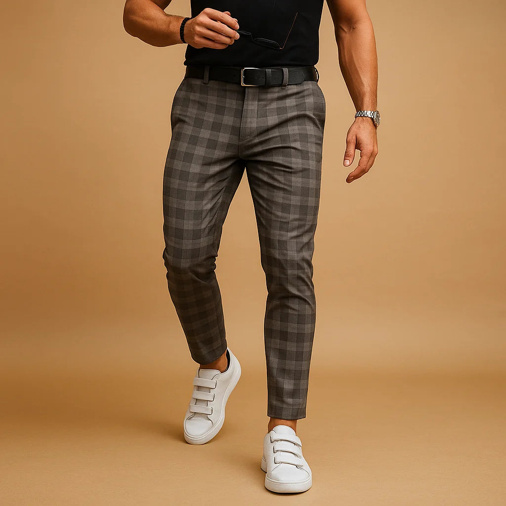 Men's Casual Checked Trousers