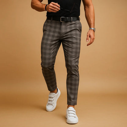 Men's Casual Checked Trousers