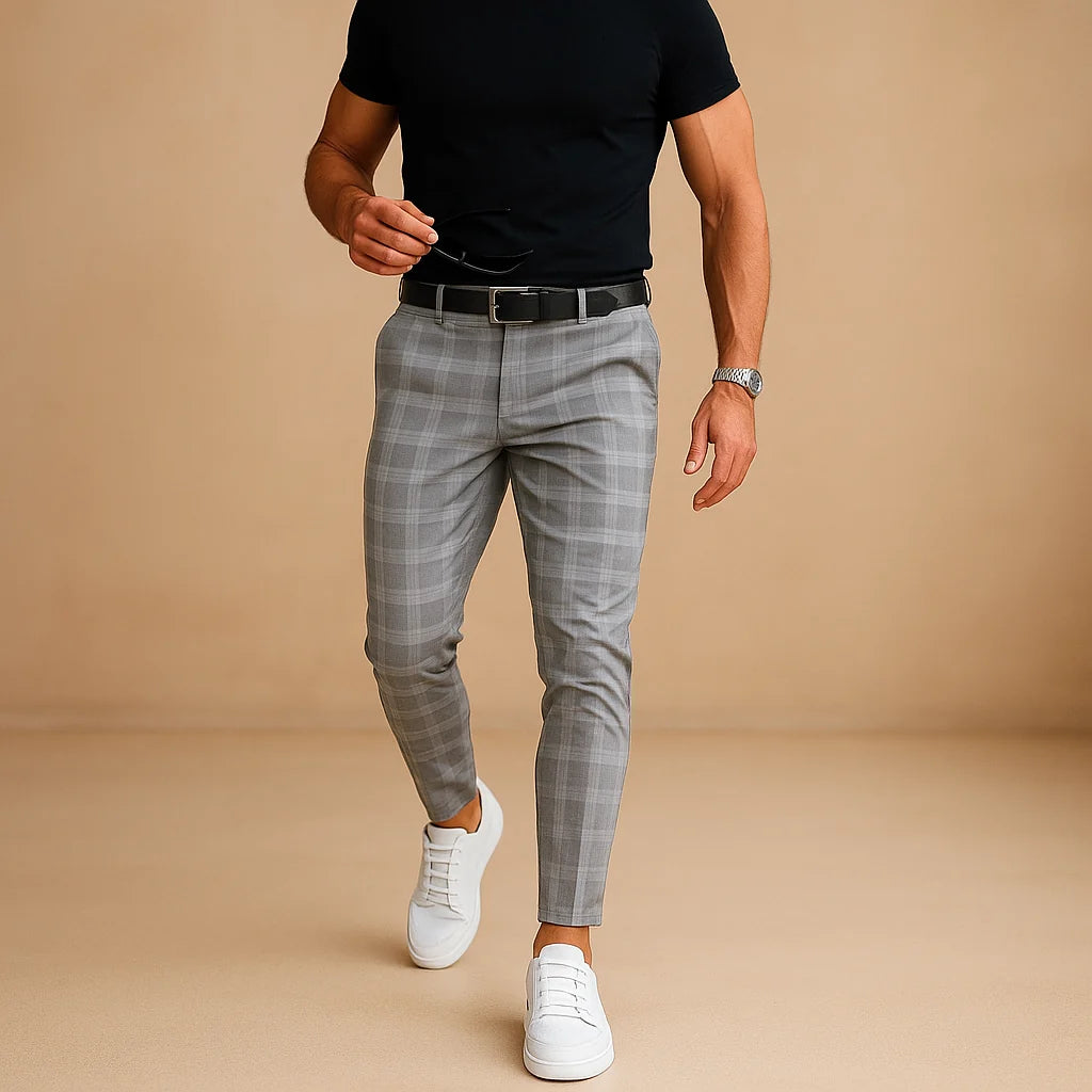 Men's Casual Checked Trousers