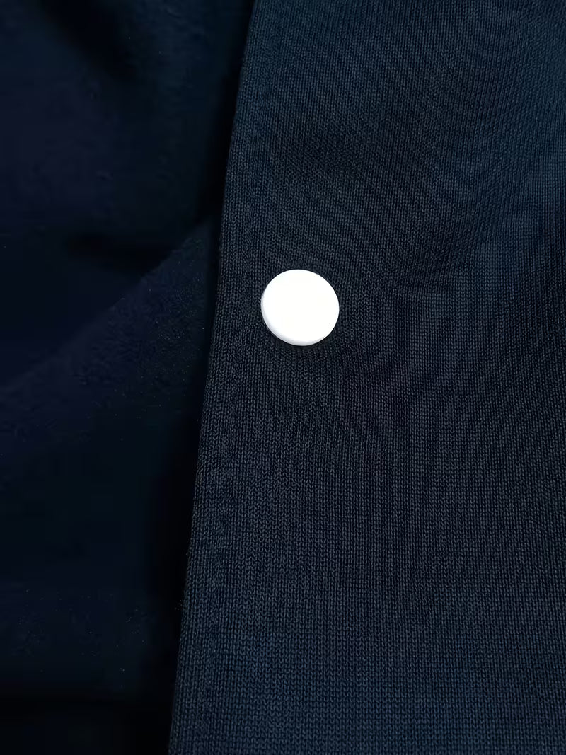 Men's Casual Color-Block Jacket with Baseball Collar