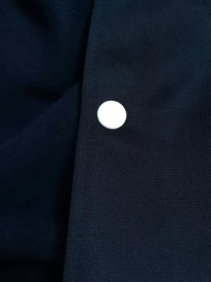 Men's Casual Color-Block Jacket with Baseball Collar