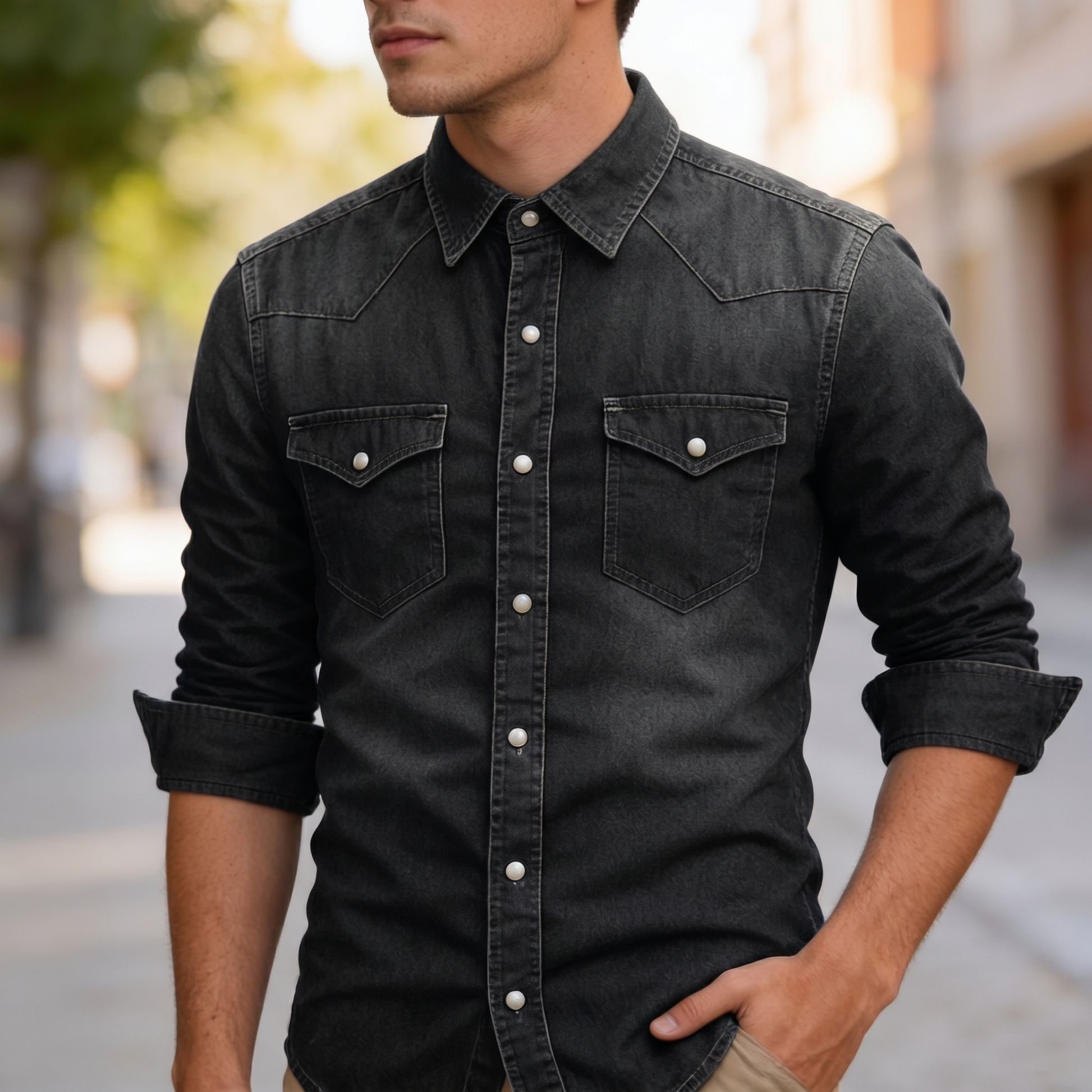 Men's Casual Denim Shirt