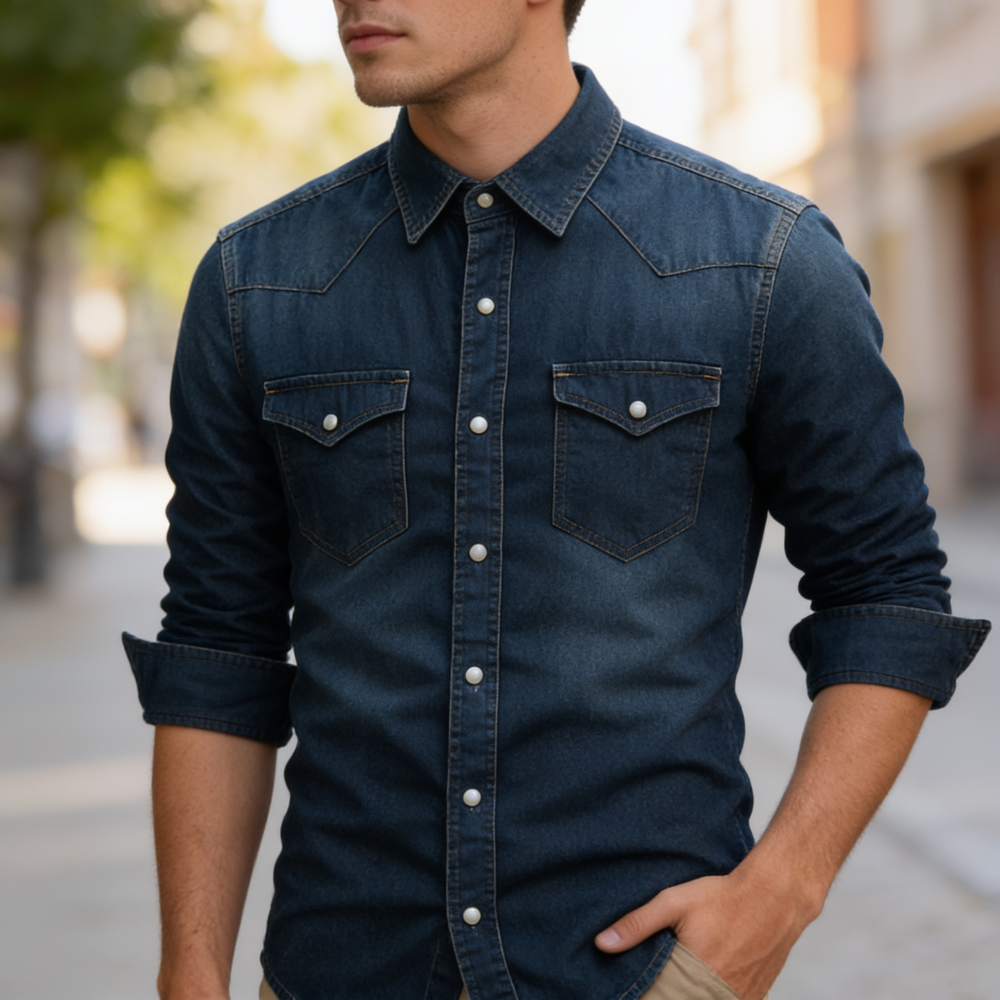 Men's Casual Denim Shirt