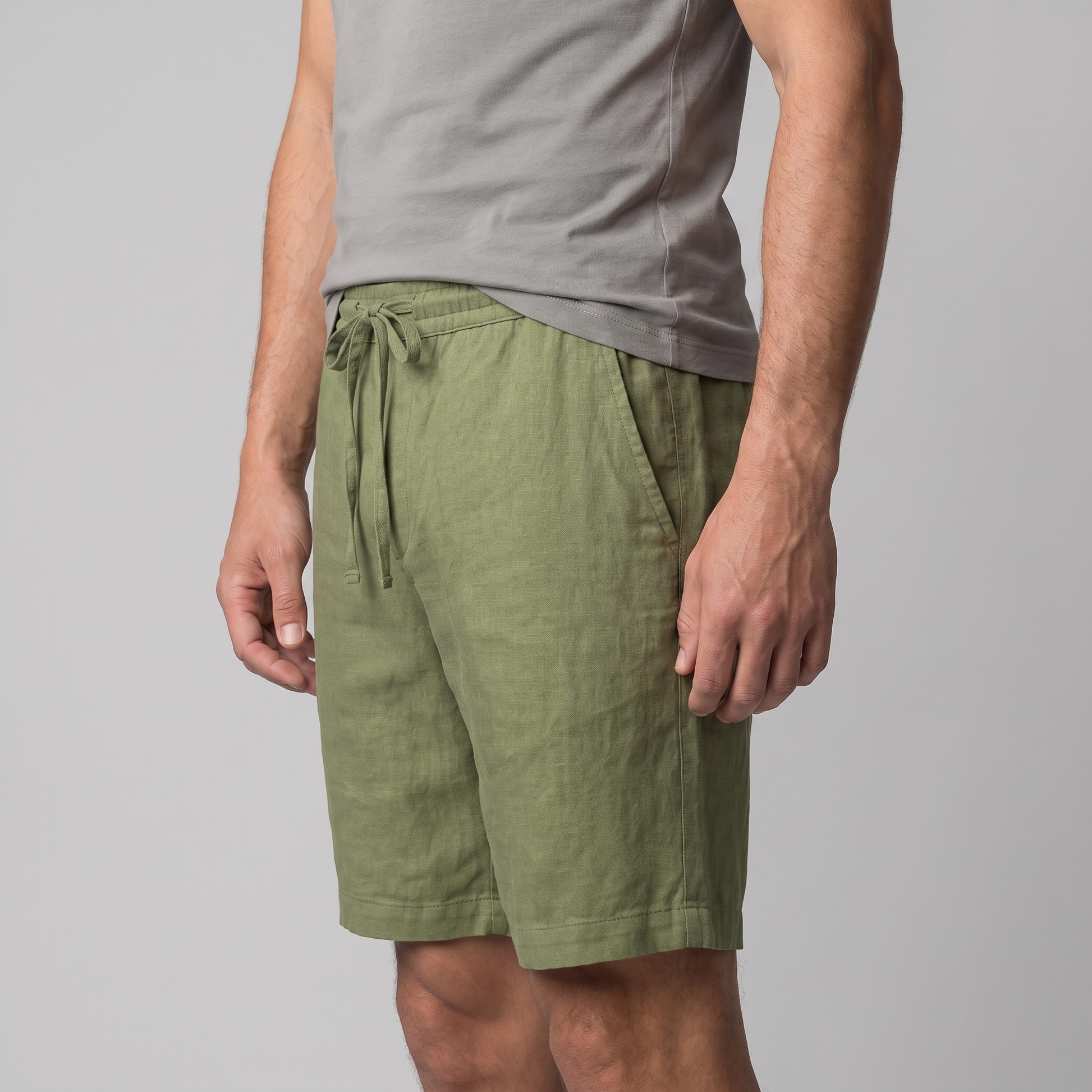 Men's Casual Drawstring Knee-Length Shorts