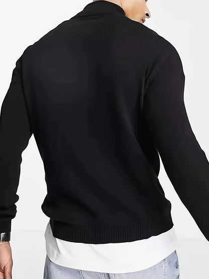 Men's Casual Half-Zip Turtleneck Sweater