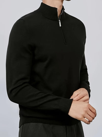 Men's Casual Half-Zip Turtleneck Sweater