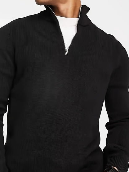 Men's Casual Half-Zip Turtleneck Sweater