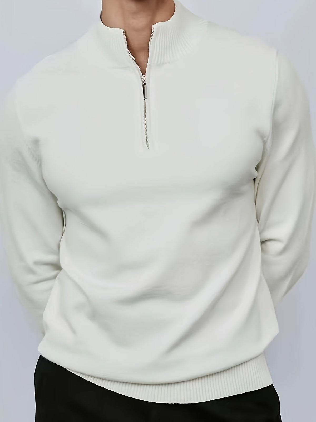 Men's Casual Half-Zip Turtleneck Sweater