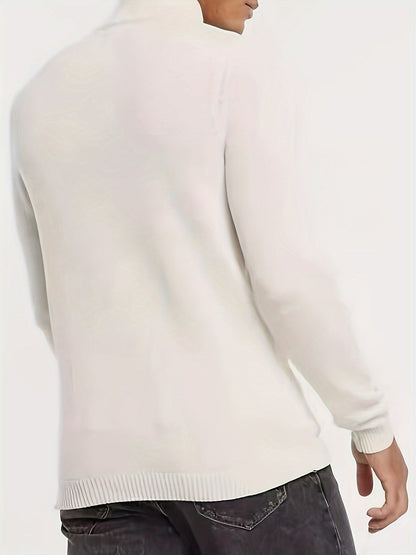 Men's Casual Half-Zip Turtleneck Sweater