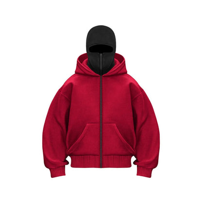 Men's Casual Hoodie with Balaclava Design