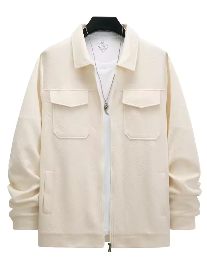Men's Casual Jacket with Modern Design and Practical Pockets
