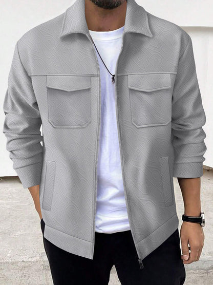 Men's Casual Jacket with Modern Design and Practical Pockets