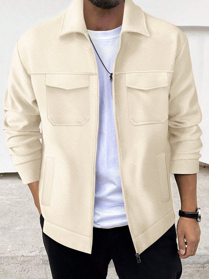 Men's Casual Jacket with Modern Design and Practical Pockets
