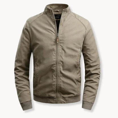 Men's Casual Jacket with Stand-Up Collar and Zipper