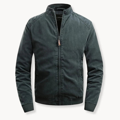 Men's Casual Jacket with Stand-Up Collar and Zipper
