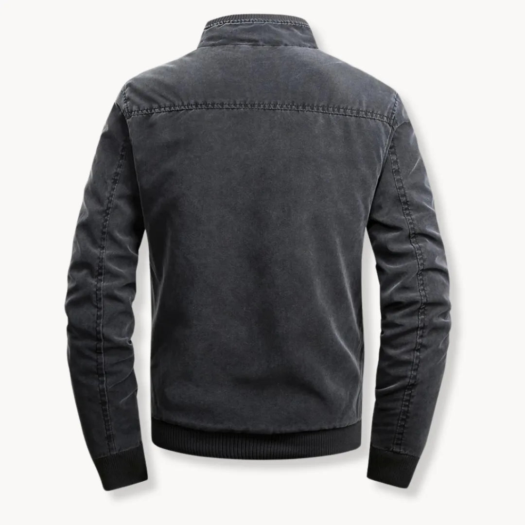 Men's Casual Jacket with Stand-Up Collar and Zipper