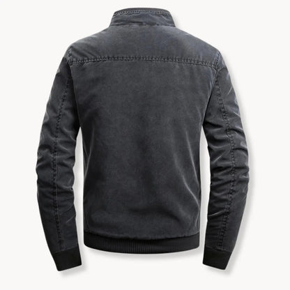 Men's Casual Jacket with Stand-Up Collar and Zipper
