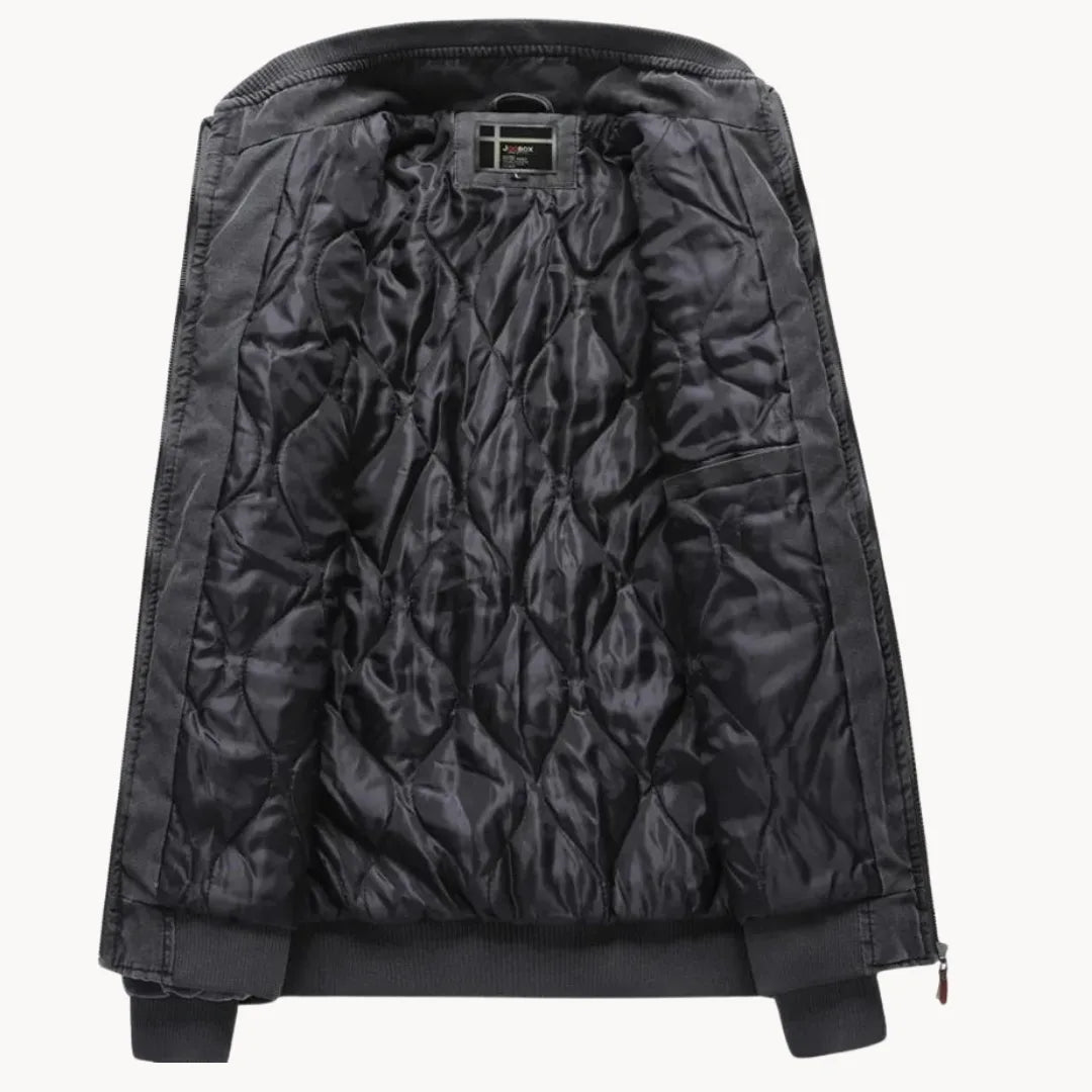 Men's Casual Jacket with Stand-Up Collar and Zipper