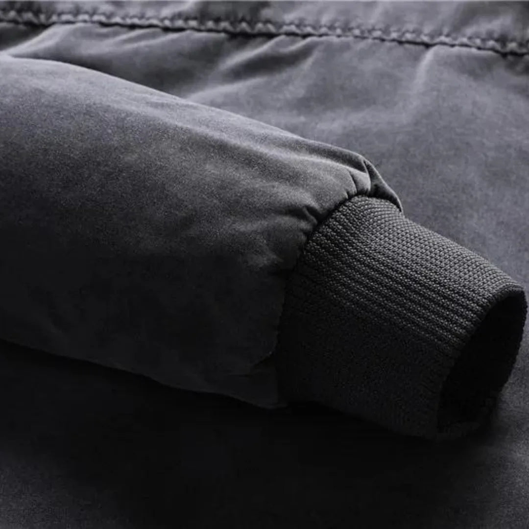 Men's Casual Jacket with Stand-Up Collar and Zipper