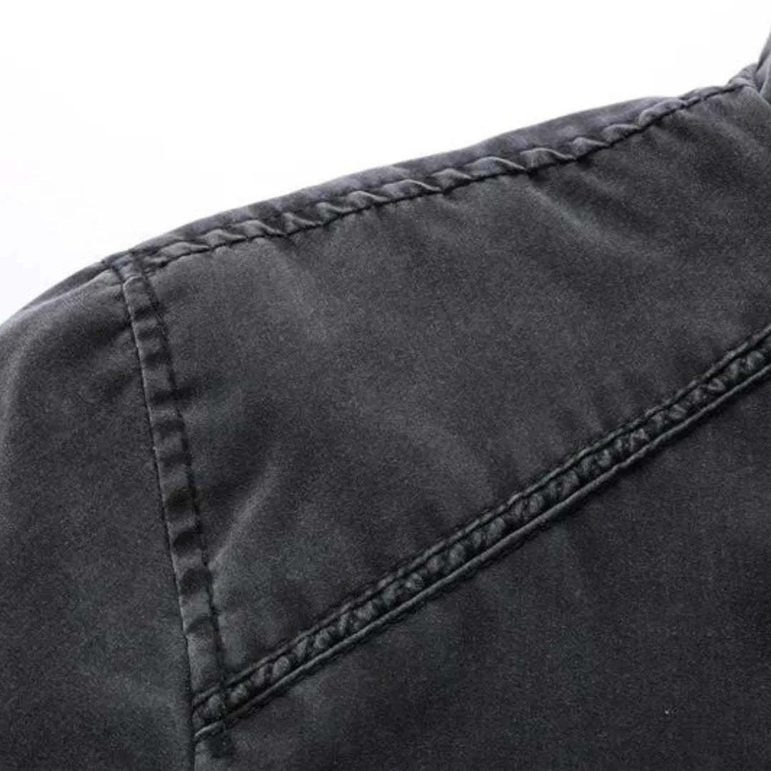 Men's Casual Jacket with Stand-Up Collar and Zipper