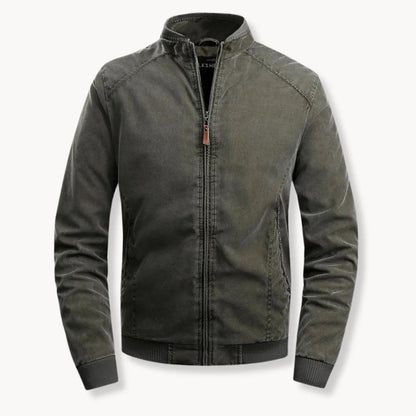 Men's Casual Jacket with Stand-Up Collar and Zipper